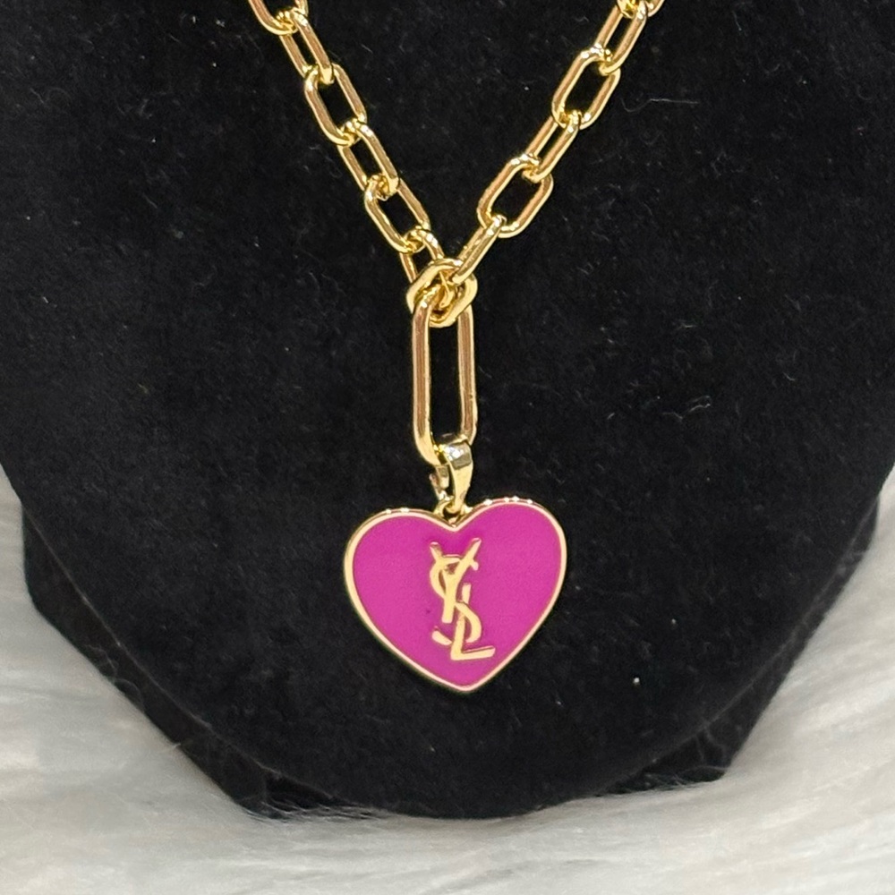 YSL Stamped Zipper pull on unbranded beautiful gold chain